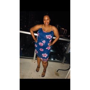 Cute Rue 21+ Navy & Floral Pink Maxi